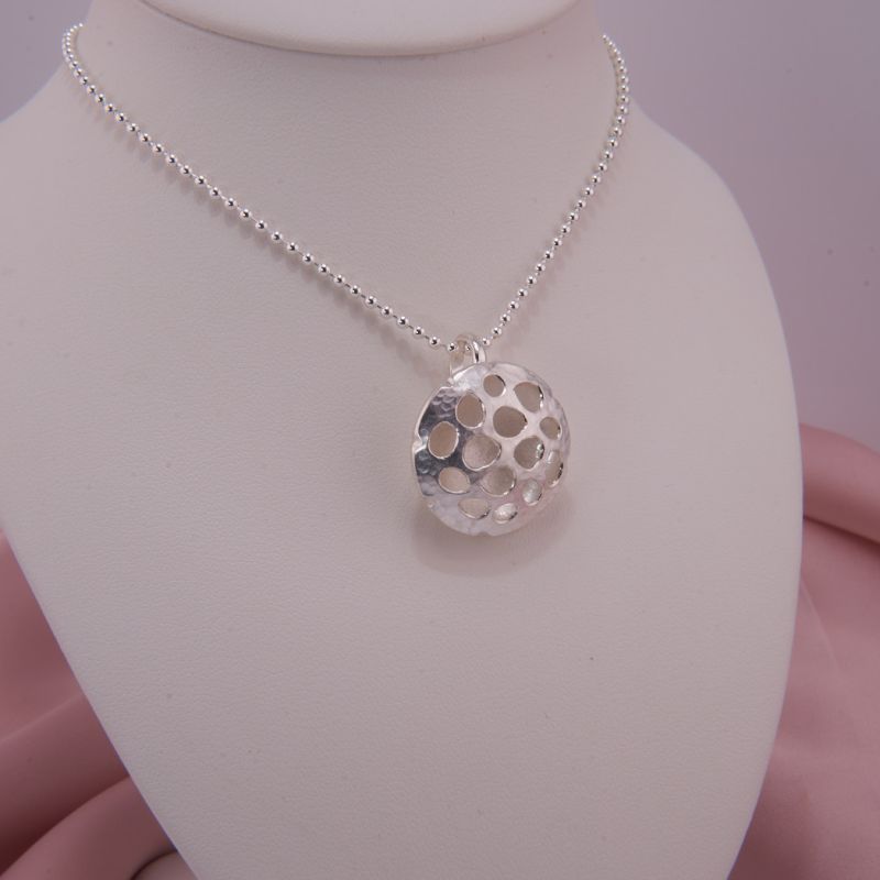 Anhänger Lotus mit Kugelkette Silber